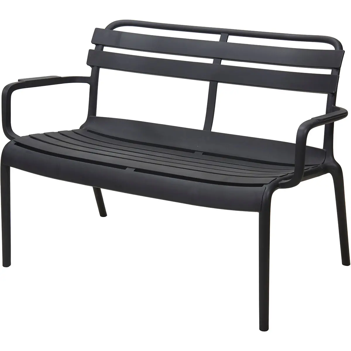 Trädgårdsbänk Mario svart 100 × 76 × 62cm - Trädgårdsbänkar och trädgårdsgungor - 8721037875707 - 0