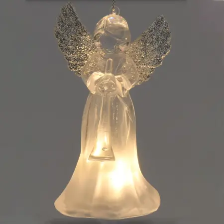 Juldekoration Angel Glitter led 11 cm sortiment - Julpynt - 8719987257278 - 0
