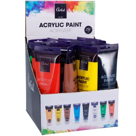 Akrylfärg Artist 250ml sortiment - Färger, paletter och målarverktyg - 8721037981453 - 0