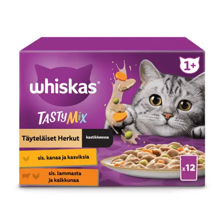 Whiskas 1+ Tasty Mix Fylliga Smaker 12x85g - Våtfoder för katter - 4008429157059 - 0