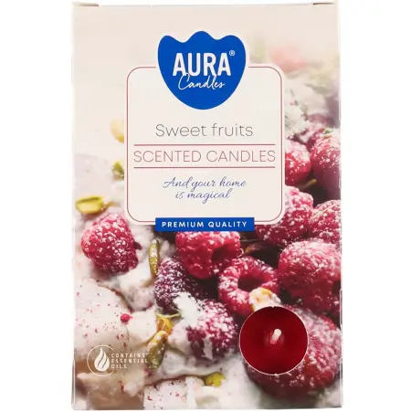 Duftfyrfadslys Sweet Fruits 6 stk -  - 5906927053325 - 0