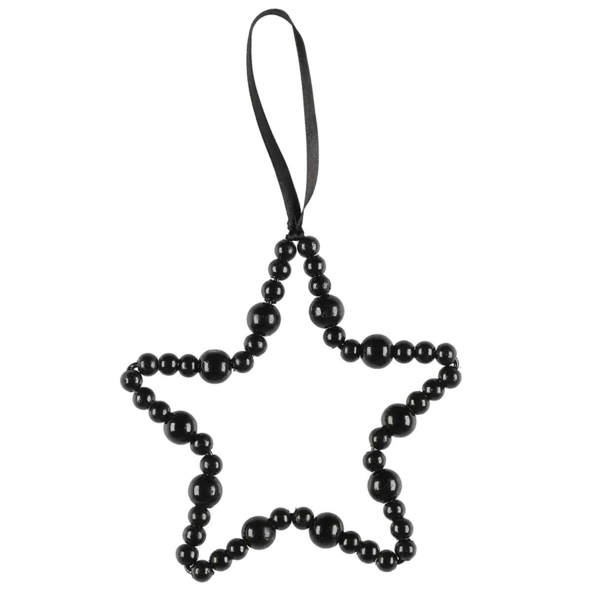 Oksedekoration stjerne Træ 15cm Sort - juletræspynt - 6410416283487 - 0