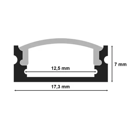 Aluminiumlist för LED-list 1m rak vit - LED-remsor och LED-lister - 6418536022139 - 1