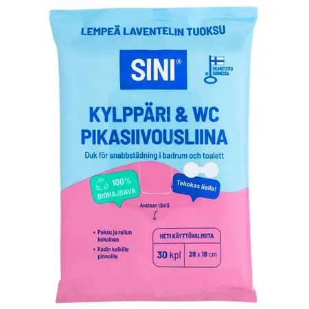 Sini Hurtigrengøringsklud til badeværelse og toilet 30 stk. - Rengøringsklude og svampe - 6423800037627 - 0