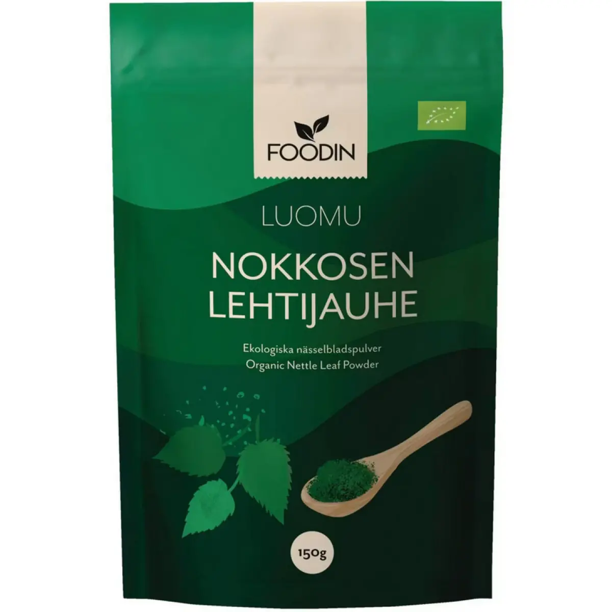 Nässelbladspulver 150g ekologisk Foodin - Vitaminer och pulver - 6430051826962 - 0