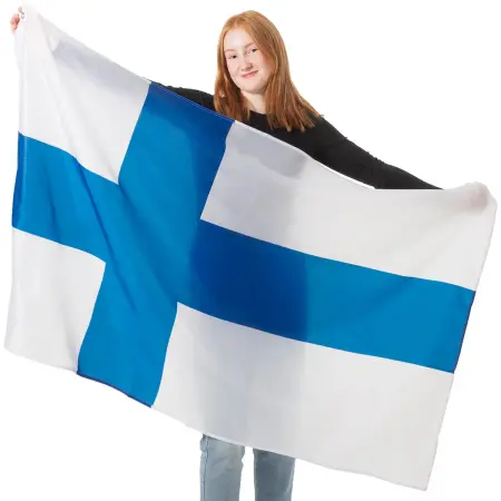 FINSKA FLAGGA 92x155cm - Flaggor och flaggstångstillbehör - 6410411494628 - 0