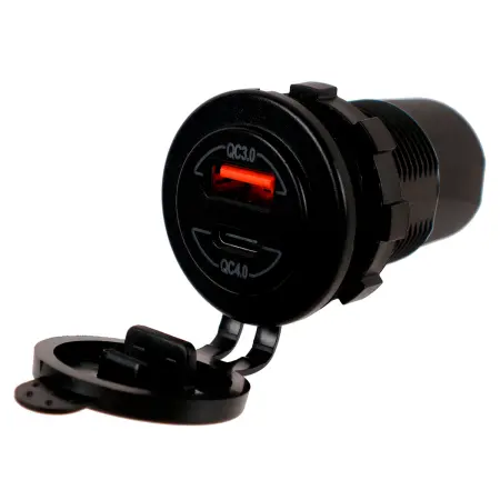 USB-laddningsport 12-24V QC - Cigarettändaruttag och laddare - 6418536033067 - 0