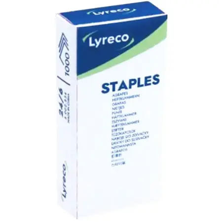 Nitte til hæftepistol 1000stk 24/6 Lyreco - Sakse, hæftemaskiner og hul - 6420618441943 - 0