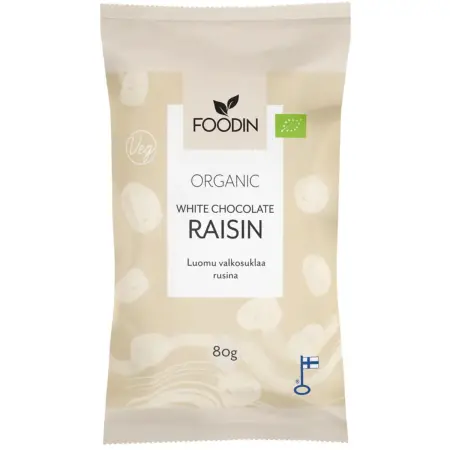 Vit chokladrussin 80g ekologisk Foodin - Delikatesser och drycker - 6430051824883 - 0