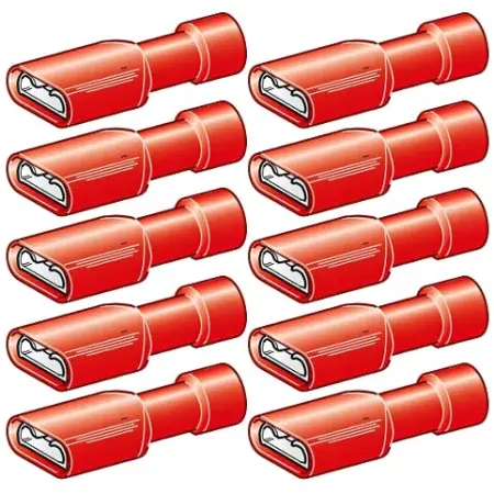 Loddehylster hun 6,3mm 10stk rød - Abiko - 6438255200038 - 0