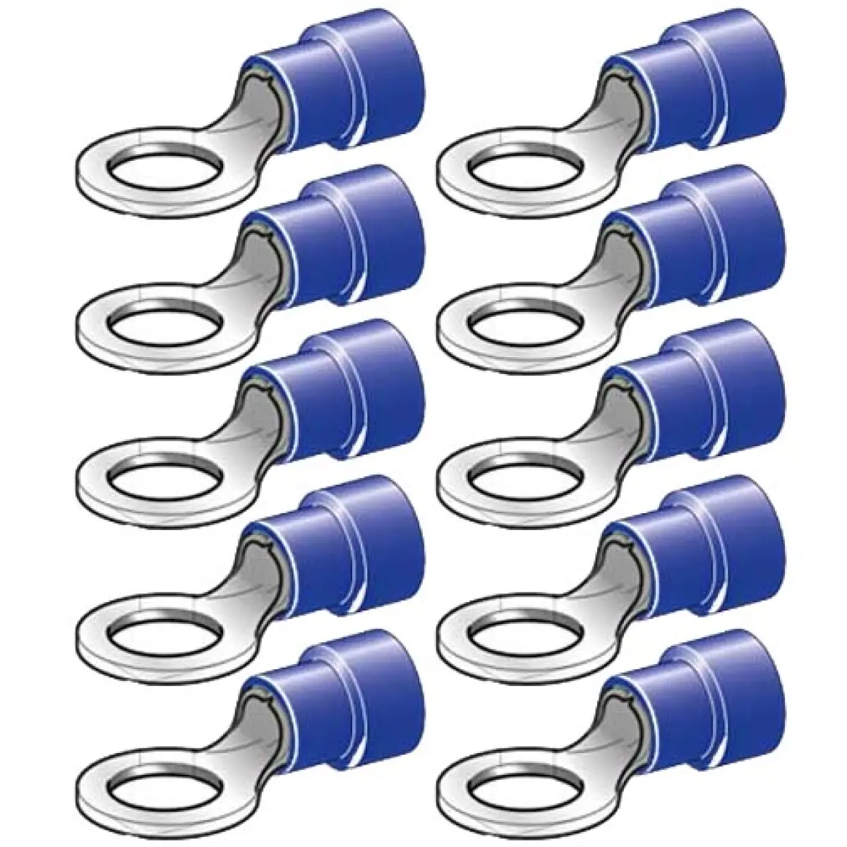 Ringkontakt M8 8,4mm 10st blå - Abikokontakter - 6438255200175 - 0