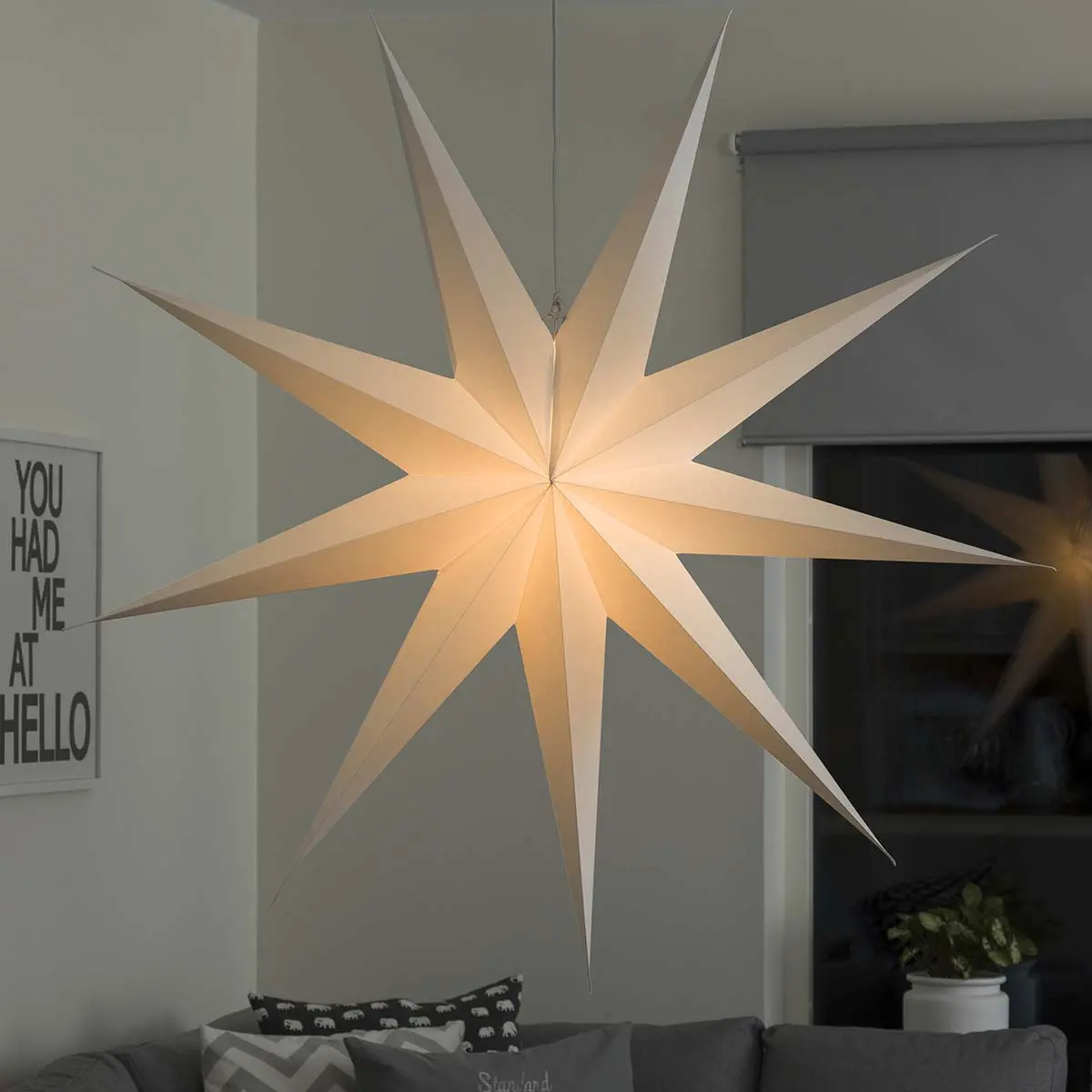Pappersstjärna stor 115cm vit - Pappersstjärnor och metallstjärnor - 7318302919207 - 0