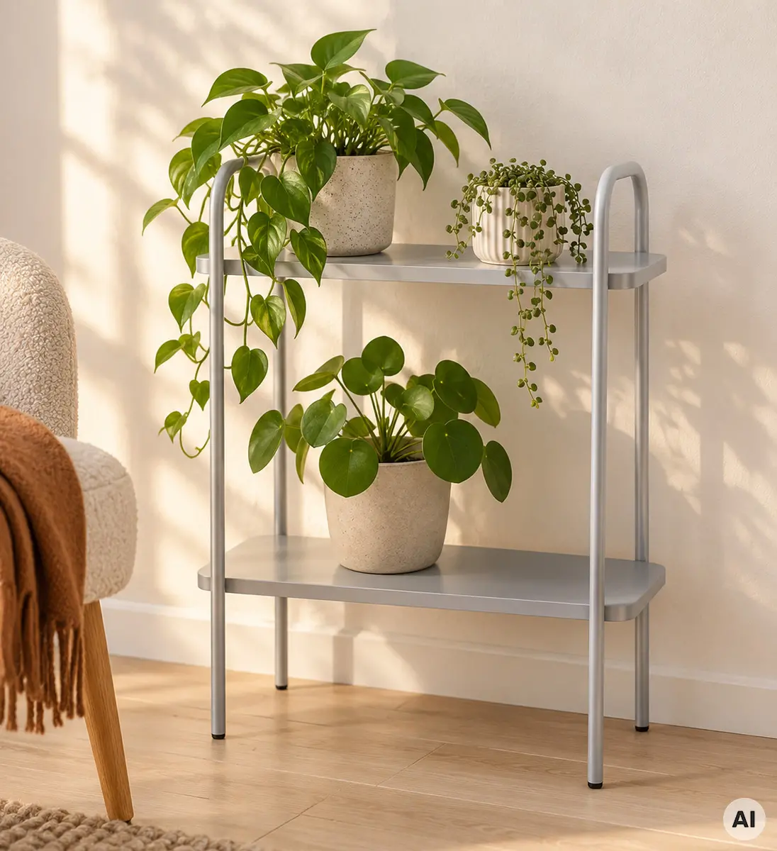 Blomsterstativ Palma grå 66 cm - Blomsterstativer og urtepotter - 8719987795534 - 0