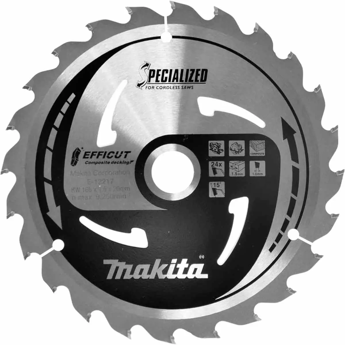 Makita Efficut Cirkelsågklinga 165x1,5x20 mm - Cirkelsågblad - 088381584753 - 0