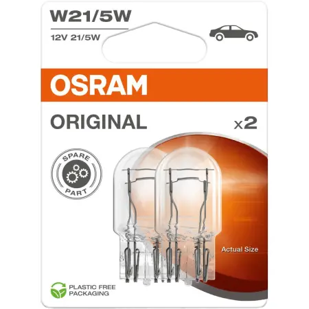 Osram W21/5W glödlampor med glaskolv 2 st. - Glödlampor med glassockel - 4062172396387 - 0