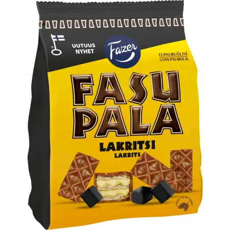 Fasupala Lakrids vaffelkiks 199g - Kiks - 6416453077294 - 0