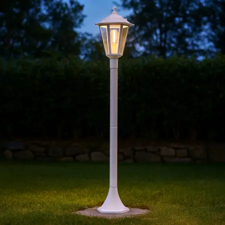 Stolpelampa vit 120 cm 1-lykta - Lyktstolpar och spotlights - 6418536020555 - 1
