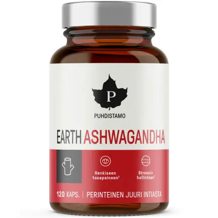 Pureness Earth Ashwagandha 120 kapslar - Vitaminer och pulver - 6430039224674 - 0