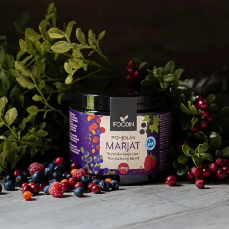 Nordiska bär bärpulverblandning 120g Foodin - Vitaminer och pulver - 6430055218824 - 1
