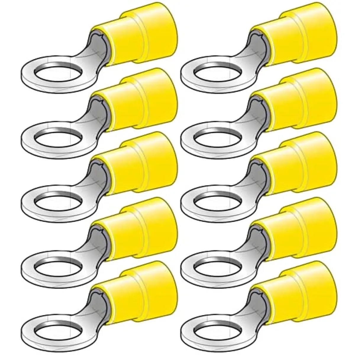 Ringsko M6 6,4mm 10stk gul - Abiko - 6438255200298 - 0