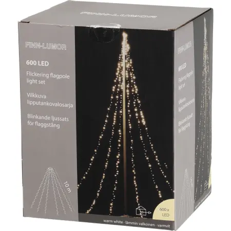 Flaggstång ljusslinga blinkande Finnlumor 600LED -  - 6410416277882 - 1