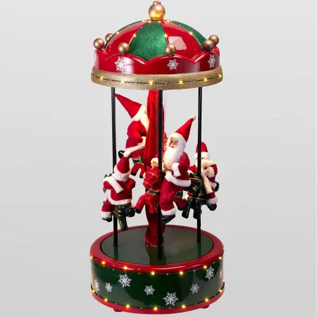 Jultomten i karusellen 110 cm - Julpynt - 8721037701341 - 0