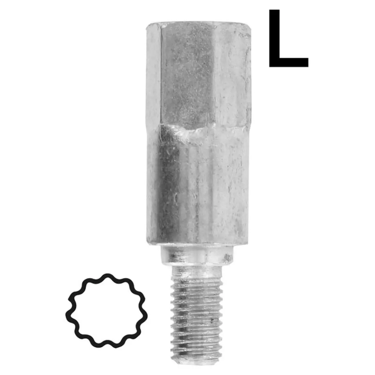 Vinkelväxeladapter 11 h typ L - Vinkelväxelhuvud till trimmer och röjsåg - 3582329991629 - 0