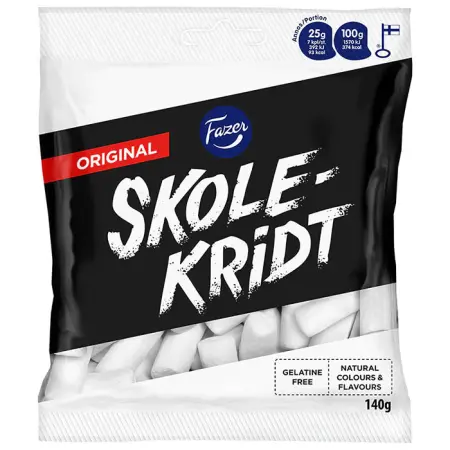 Fazer Skolekridt kritlakrits godispåse 140g - Godispåsar - 6411401038723 - 0