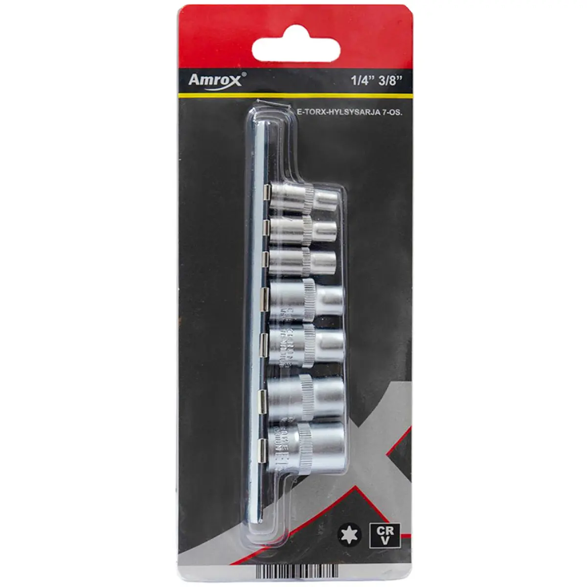 Topnøglesæt E-TORX 1/4" 3/8" 7 dele - Ærmer og maskinærmer - 6420286907475 - 0