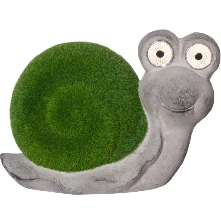 Solcellsbelysning Snigel 20 cm konstgräs - Solcellslampor - 6410416340425 - 0