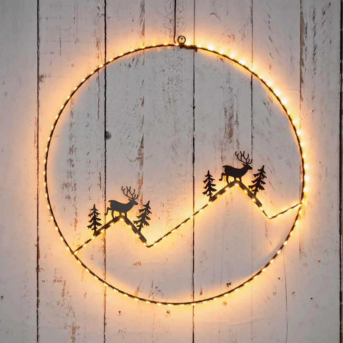 LED väggdekoration Renar och fjäll 46cm - Dekorationsbelysning - 6410416405926 - 0