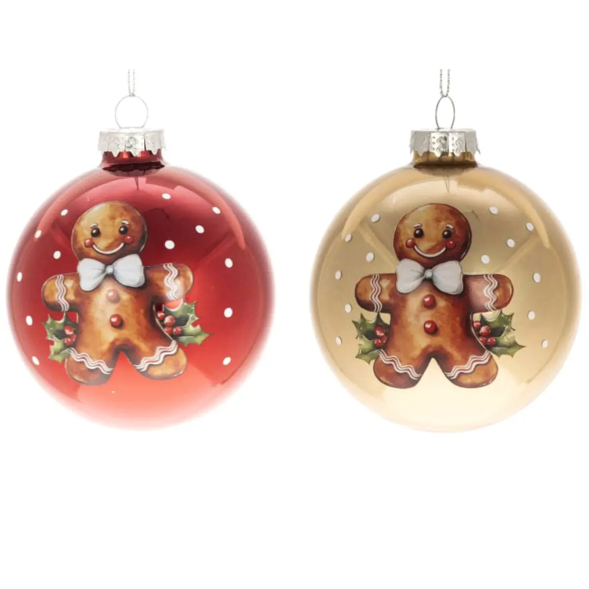 Weiste glasboll Pepparkaka sortiment - Julgransdekorationer - 6412740134213 - 0