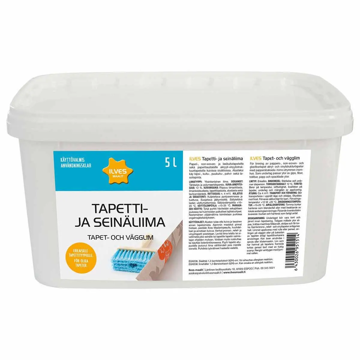 Ilves Tapet- og væglim 5L - Trælim og polyurethanlim - 6430026951514 - 0