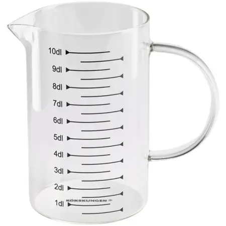 Målebægger i glas 1,0L - Målekander og måleskeer - 7391467230325 - 0