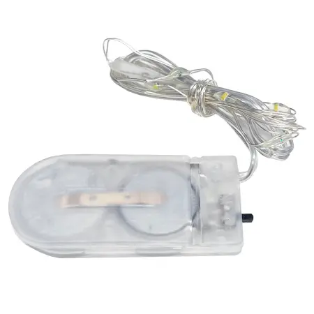 Ljusslinga 10 LED Silvertråd 90cm Varmvitt - Batteridrivna ljusslingor - 8720573667081 - 1