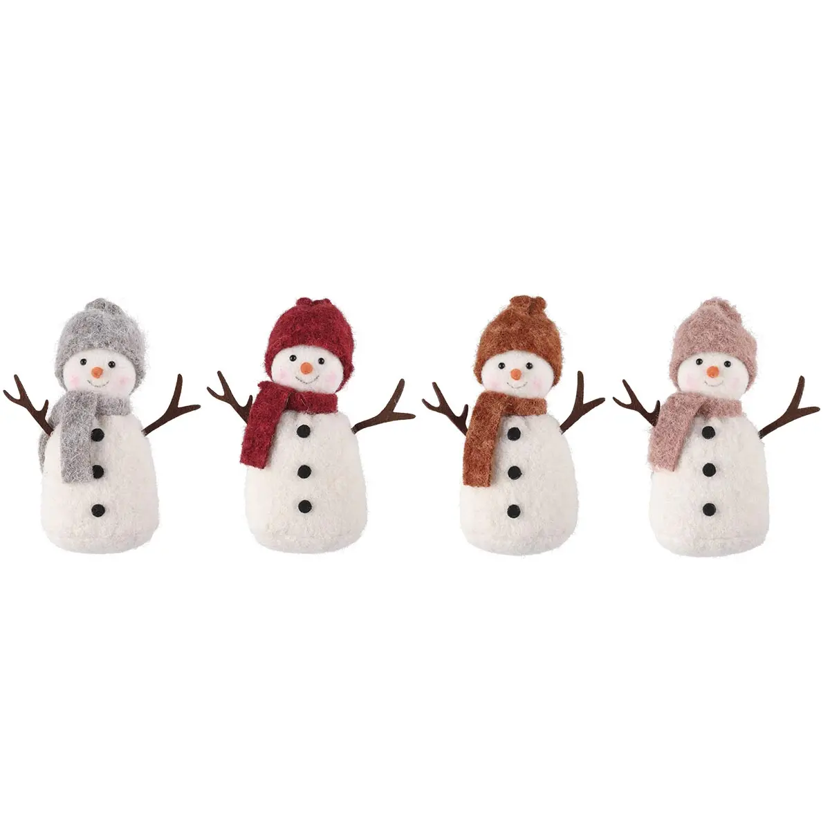 Dekorations Snögubbe 16 cm blandade modeller - Tomtar och prydnadsdjur - 6410416490854 - 0