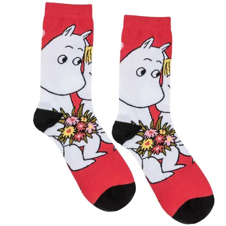 Mumin strumpor Mumintrollet & Snorkfröken röda 42-46 - Strumpor och bälten - 6416844154825 - 0