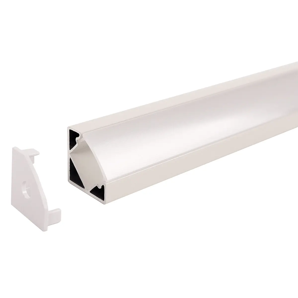 Aluminium list hörn för LED strip 1m rak vit - LED-remsor och LED-lister - 6418536022146 - 0