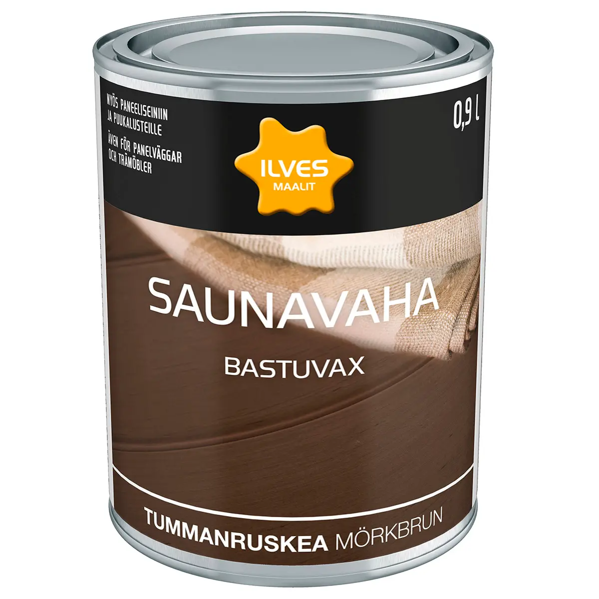 BASTUVAX MÖRKBRUNT 0,9L ILVES - Träolja och träskydd - 6430026952931 - 0