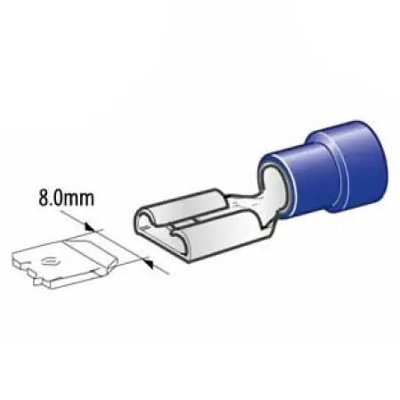 Platt kontakt hona 8.0mm 10st blå - Abikokontakter - 6438255200373 - 1