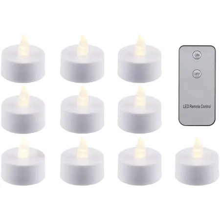 LED värmeljus med fjärrkontroll 10 st - Led-ljus - 6410413305915 - 1