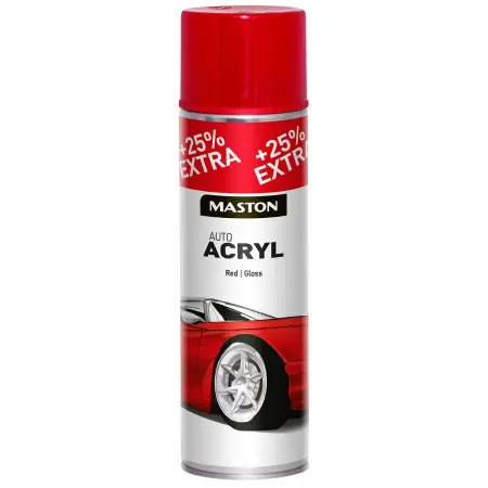 Maston Auto Acryl rød 500ml - Maling og spraymaling - 6412490025069 - 0