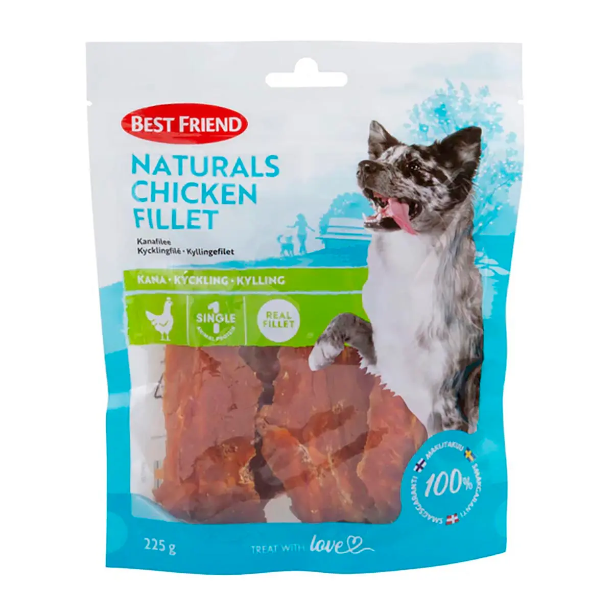Kycklingfilé Best Friend Naturals 225g - Tuggben, tuggpinnar och tuggrullar för hund - 5700551172465 - 0