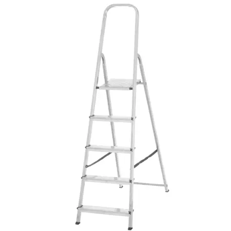 Aluminiumsstige med 5 trin - Trinskamler og A-stige - 6410416154633 - 0