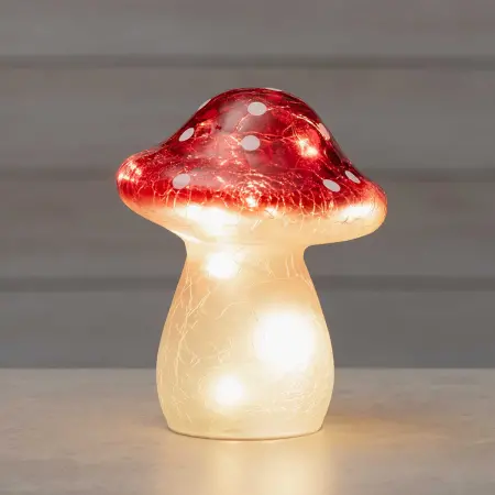 LED-svamp i sprucket glas Finnlumor 15 × 19 cm - Dekorationsföremål - 6410416574080 - 1