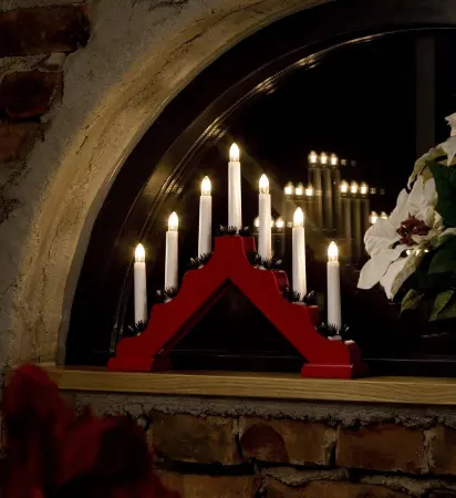 Adventsljusstake röd 7 delar - Ljusstakar - 7318302262518 - 1