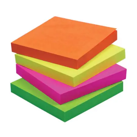 Besked seddel 76x76mm neon - Hæfter, bøger og papir - 4030969822104 - 0