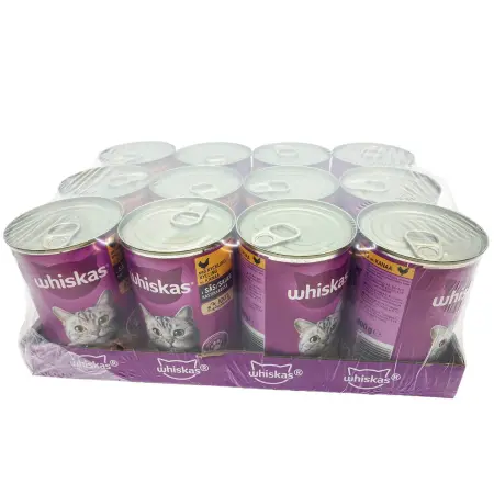Whiskas kylling i sovs 12 x 400g - Vådt kattefoder - 5900951306051 - 0