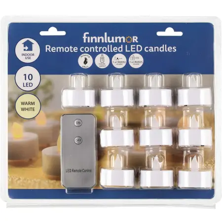 LED värmeljus med fjärrkontroll 10 st - Led-ljus - 6410413305915 - 0