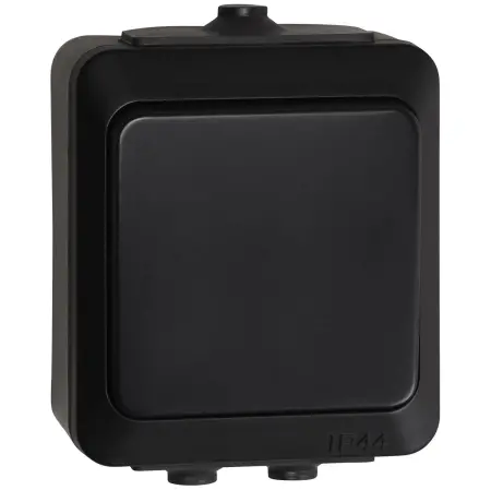 Strömbrytare 1/6 yta IP44 Opal Pro Black - Strömbrytare och dimmers - 6438056309183 - 0